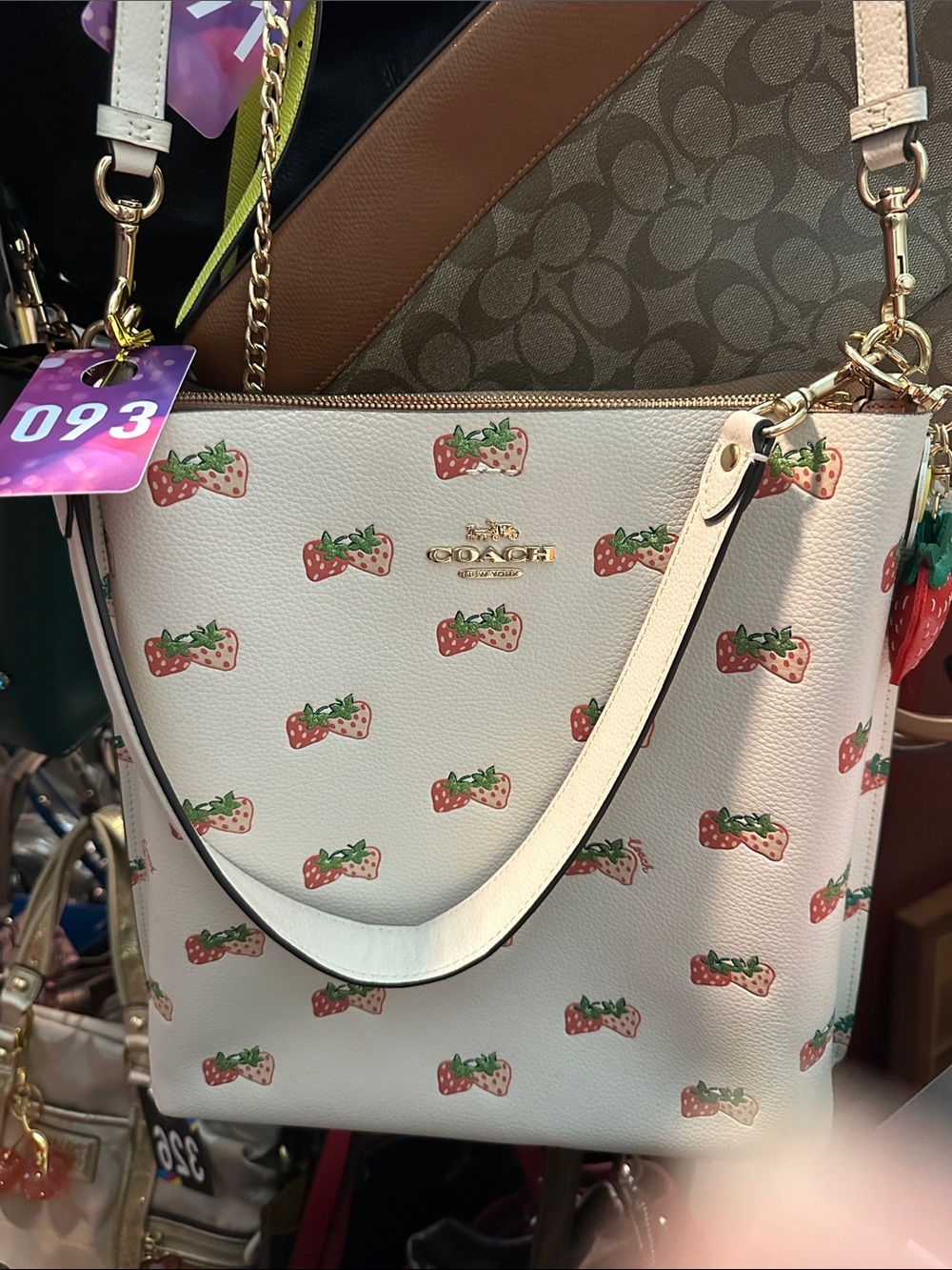 Coach Molly bucket bag Strawberry Print Crossbody Bag - Picture 1 of 14